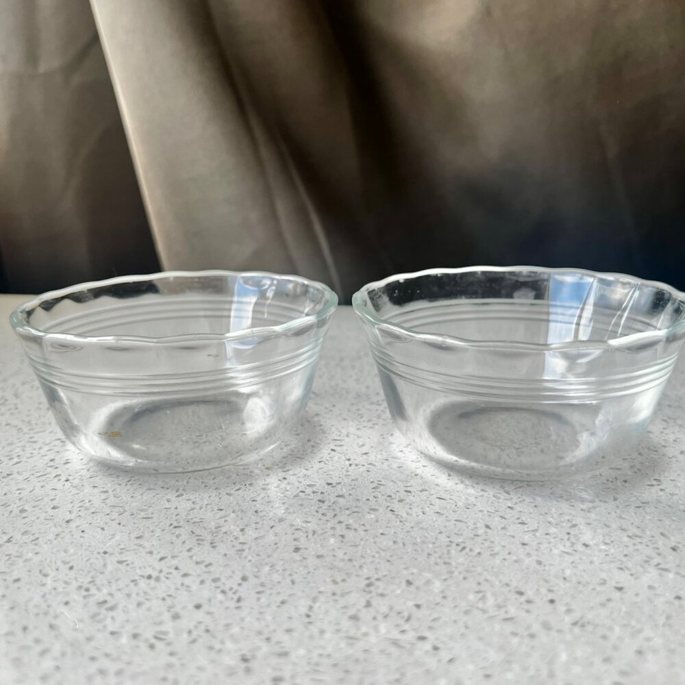 Vintage Pyrex 175ml Glass Custard Cups Set Of 2 By Corning 486